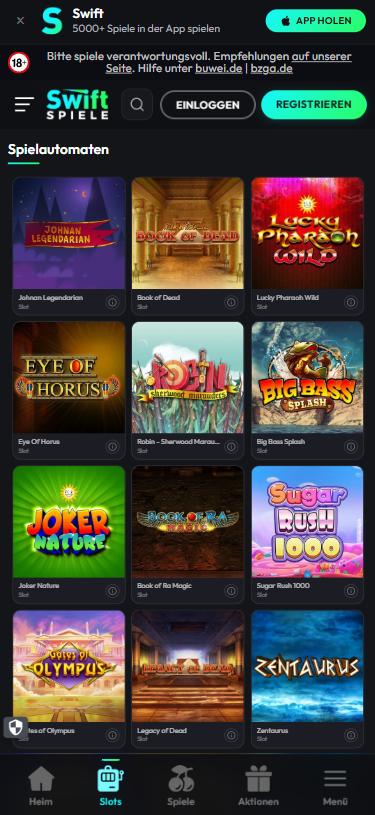Swiftspiele mobile lobby